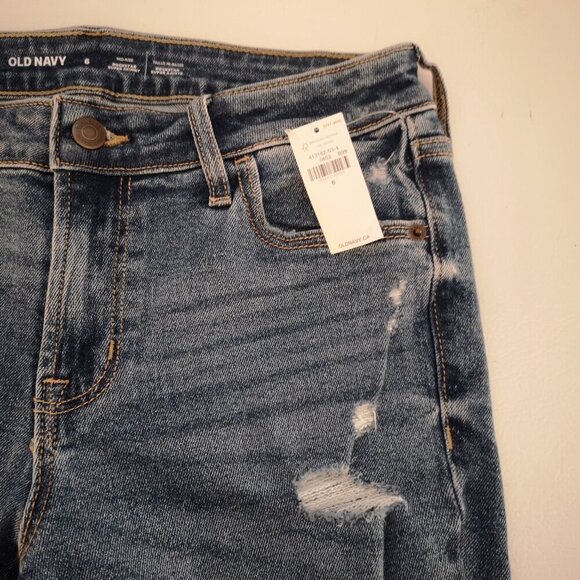 NWT Old Navy Mid Rise Rockstar Super Skinny Ladies Size 6 Blue Jeans - Picture 7 of 14